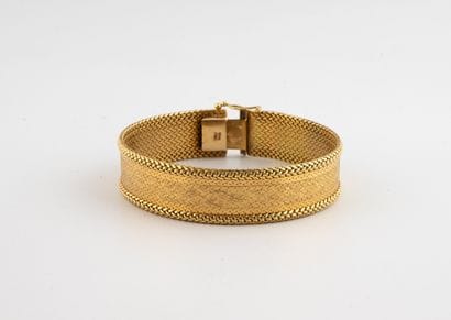 Bracelet ruban en or jaune (750) en or souple...