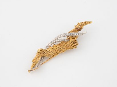 Clip de revers en or jaune (750 et platine...