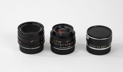 Set of two lenses and a Leitz Leica converter...