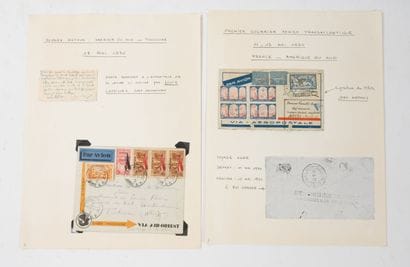 Lot of two envelopes, one signed by Jean...