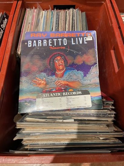 Lot of vinyl records.
In a case.
Scratches...