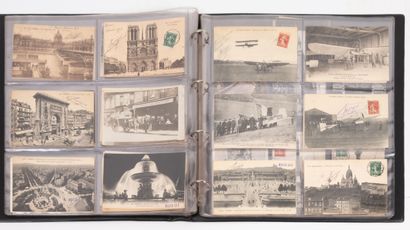 Binder of postcards, including Paris, Montmartre,...