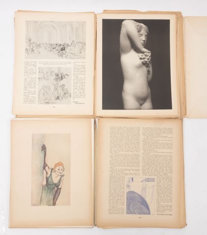 Feuillets d'art.
Set of two filled folders,...