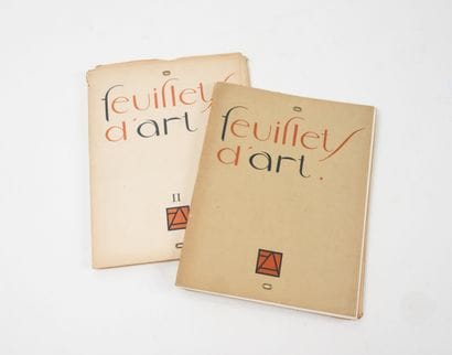 Feuillets d'art.
Set of two filled folders,...