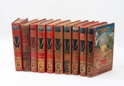VERNE, Jules
Lot of 10 publisher's cartoons,...