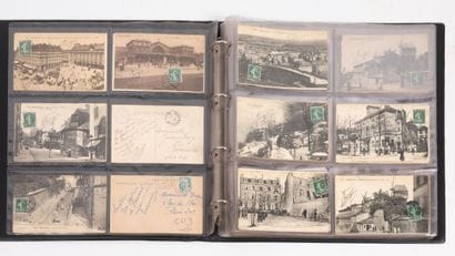 Binder of postcards, including Paris, Montmartre,...
