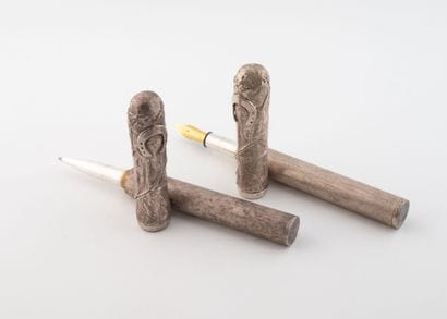 Michel AUDIARD 
Set of two silver-plated...
