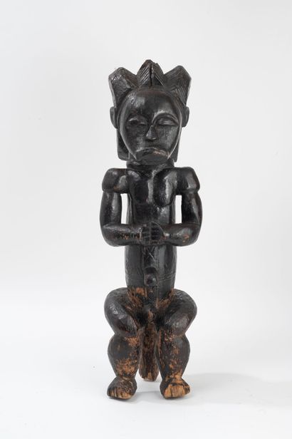 GABON
Figure of a man in carved wood with...