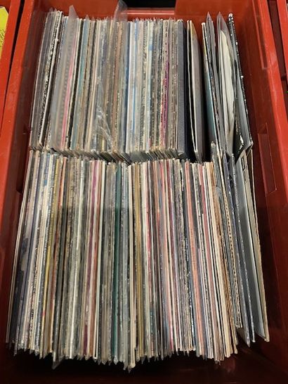 Lot of vinyl records.
In a case.
Scratches...