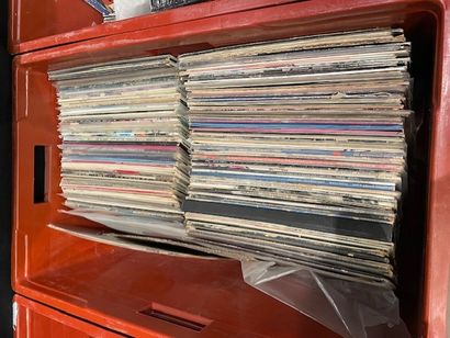 Lot of vinyl records.
In a case.
Scratches...