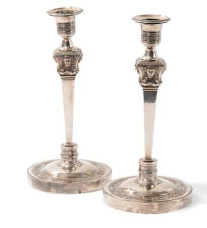FRANCE, Empire period
Pair of silver torches...