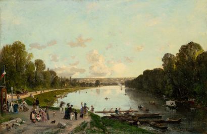 Luigi LOIR (1845-1916)
Banks of the Marne,...