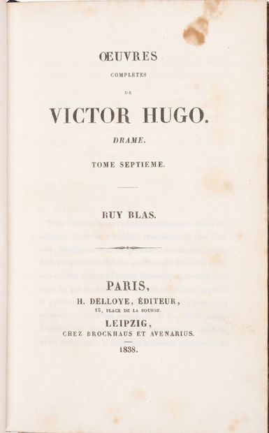 HUGO (Victor)
Complete works. Tome 7. Ruy...