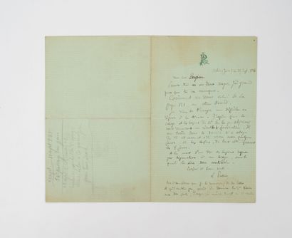 Louis PASTEUR (1822-1895)
L.A.S., Arbois...