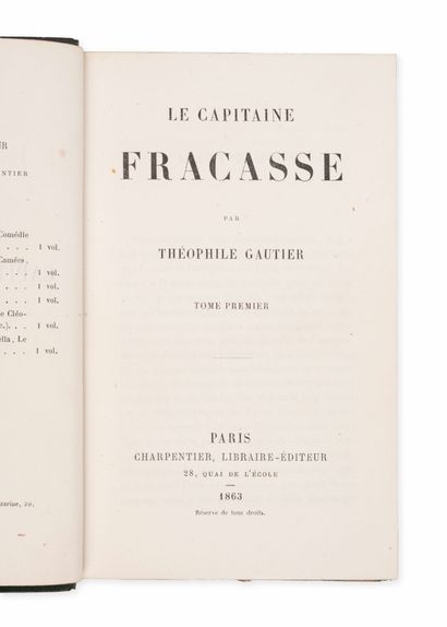 GAUTIER (Théophile)
Capitaine Fracasse. Paris,...