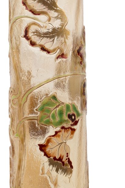 GALLE
Pair of large flat-bottomed vases with...