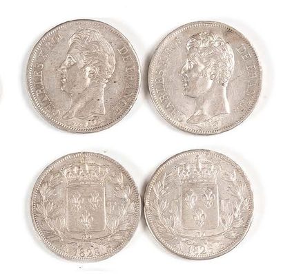 CHARLES X (1824-1830)
5 francs: 2 copies....