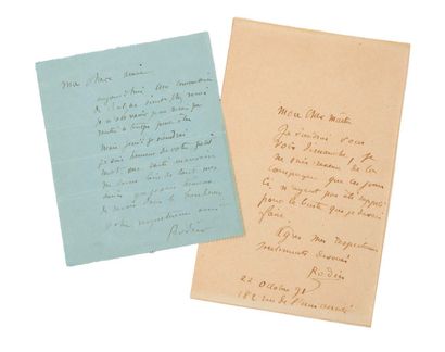 Auguste RODIN (1840-1917)
2 L.A.S., 1891-1894;...