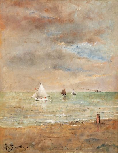 Alfred STEVENS (1823-1906)
Steamer and sailboats...