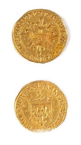 FRANCOIS I (1515-1547)
Gold shield with sun,...