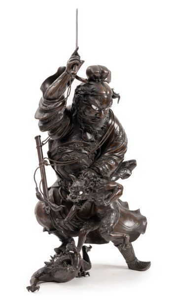 JAPAN, Meiji period
Shoki holding a sword...