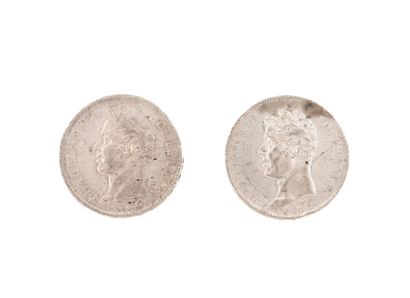 CHARLES X (1824-1830)
5 francs: 2 copies....