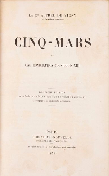 VIGNY (Alfred de)
Cinq-mars ou une conjuration...