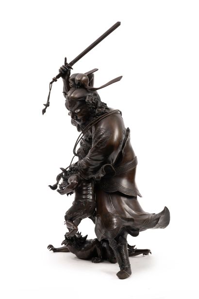 JAPAN, Meiji period
Shoki holding a sword...