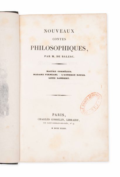 BALZAC (Honoré de)
Works of M. de Balzac....