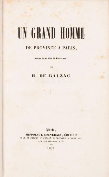 BALZAC (Honoré de)
A great provincial man...
