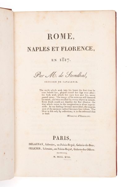 STENDHAL
Rome, Naples and Florence in 1817....