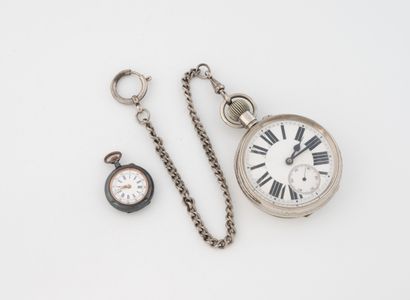 Two metal watches:
- One gousset
Dial with...