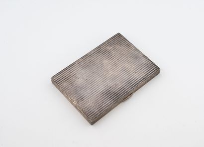 Cigarette box in silver (925) with grooved...