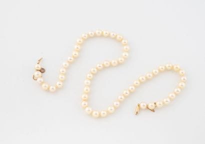Collier de perles de cultures. 
Fermoir cliquet...