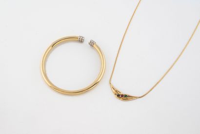 Collier or jaune (750) à maille gourmette...