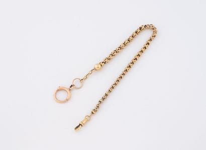 Fancy link watch chain in yellow gold (750)....