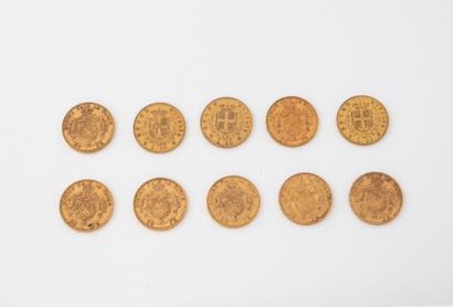 BELGIQUE et ITALIE 
Lot de dix pièces comprenant...