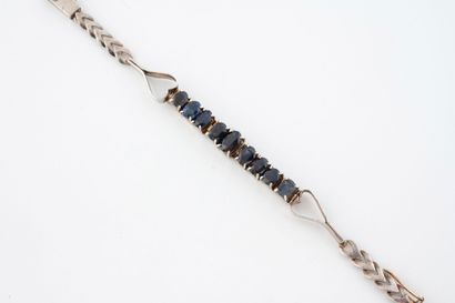 Yellow gold (375) and silver (800) bracelet...