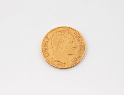 VENEZUELA
Une pièce de 20 bolivars or. 
Poids...