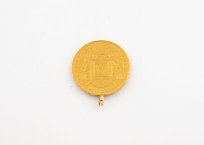 Pendentif en or jaune (750) formé d'une pièce...