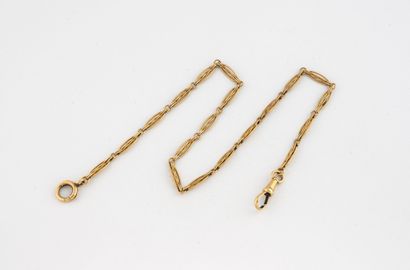 Yellow gold (750) watch chain with long openwork...