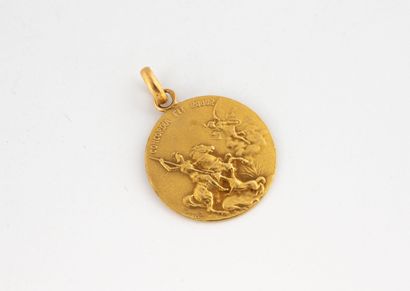 Pendentif en or jaune (750) ornée de saint...