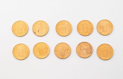 NETHERLANDS
Lot of ten 10 Ducats gold coins....