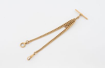 Yellow gold (750) watch chain with drooping...