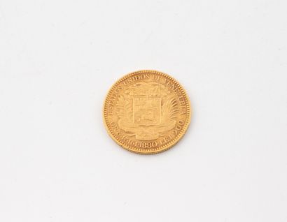 VENEZUELA
Une pièce de 20 bolivars or. 
Poids...
