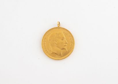 Pendentif en or jaune (750) formé d'une pièce...