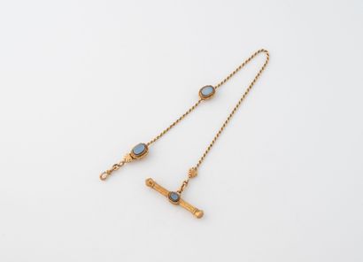 Yellow gold (750) watch chain, rope link...