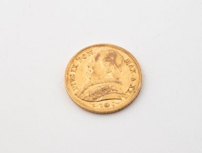 Pièce en or du Vatican de 20 lire, Pie IX.
1868.
Poids...