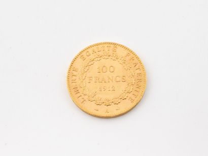 A 100 franc gold coin. 
Winged Genie. Paris...