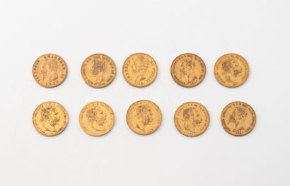 AUSTRIA AND ITALY
Lot of ten coins including:...